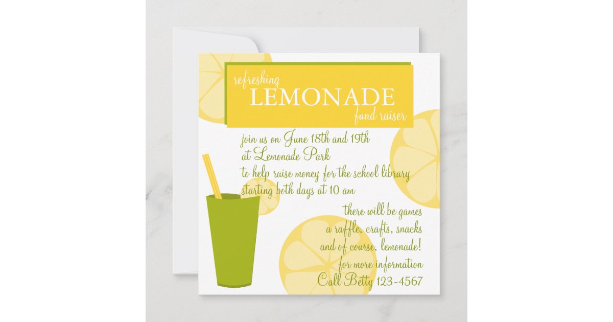 Lemonade Stand Invitation Zazzle