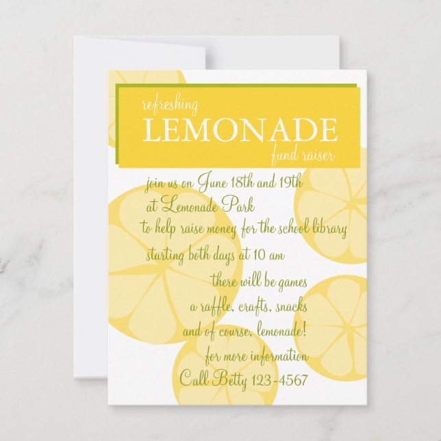 Lemonade Stand Invitation (Front)