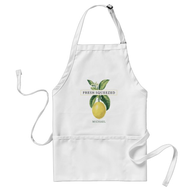 Lemonade Stand Lemon Crew Vintage Adult Apron (Front)