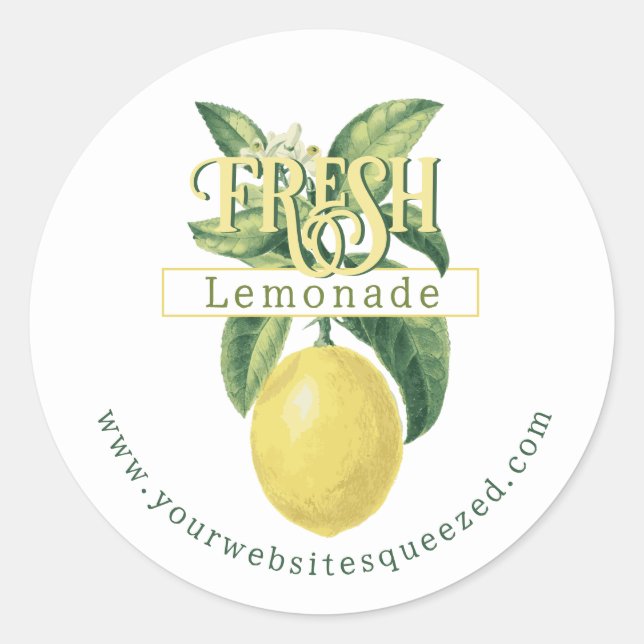 Lemonade Stand Lemon Crew Vintage Classic Round Sticker (Front)