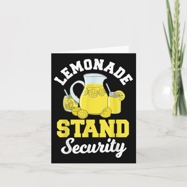 Lemonade Stand Security Lemon Juice Citrus Summer  Card (Front)
