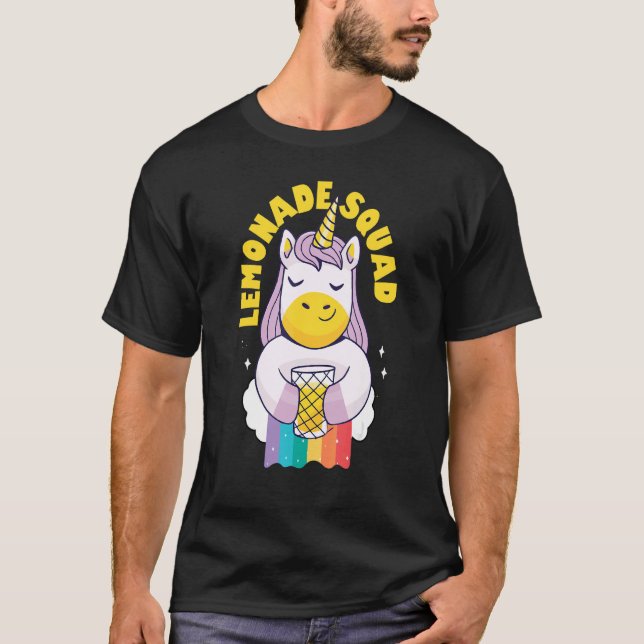 Lemonade Stand Squad Entrepreneur Kids  Unicorn T-Shirt (Front)