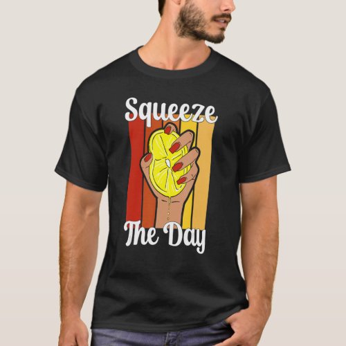 Lemonade Stand   Squeeze Day   Fruit Juice Pun Ret T_Shirt