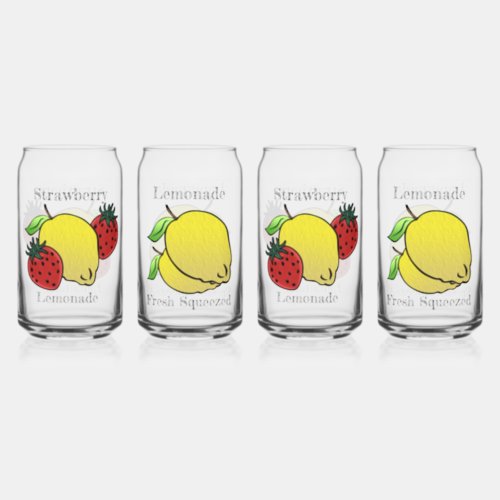 Lemonade  Strawberry Lemonade Personalized Can Glass