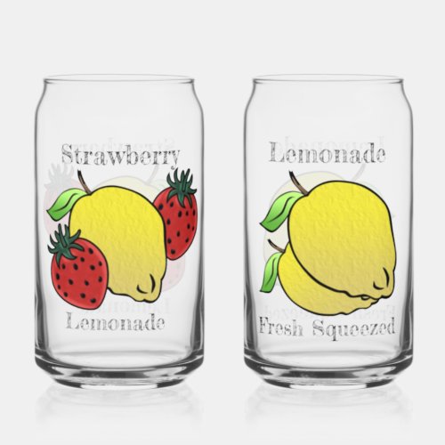 Lemonade  Strawberry Lemonade Personalized Can Glass
