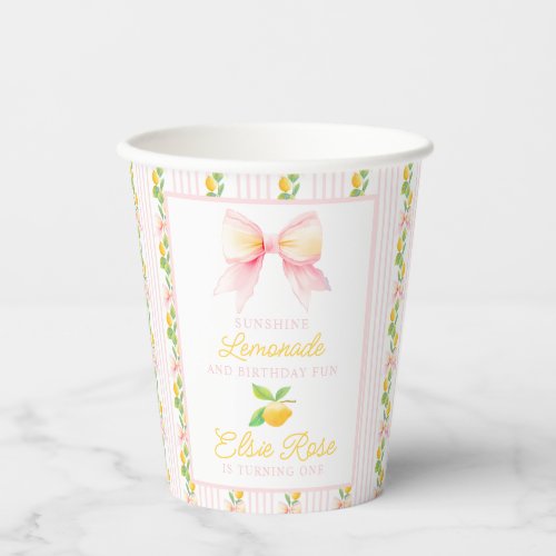 Lemonade summer birthday party cup