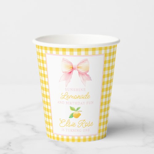 Lemonade summer birthday party cup