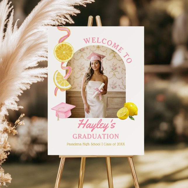 Lemonade Summer Graduation Party Welcome Foam Board (Creator Uploaded)