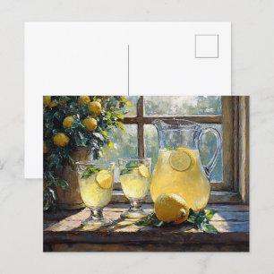 Lemonade Sunlit Kitchen Scene Postcard