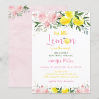 Lemonade Sunshine Pink Gold Floral Baby Shower