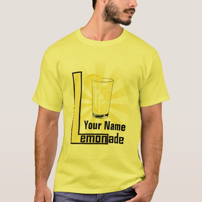 Lemonade Text Design Template Mens Yellow T-shirt (Front)