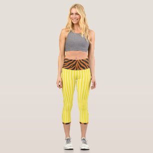 "LEMONADE TIGRESS" - HIGH-WAIST CAPRI LEGGINGS