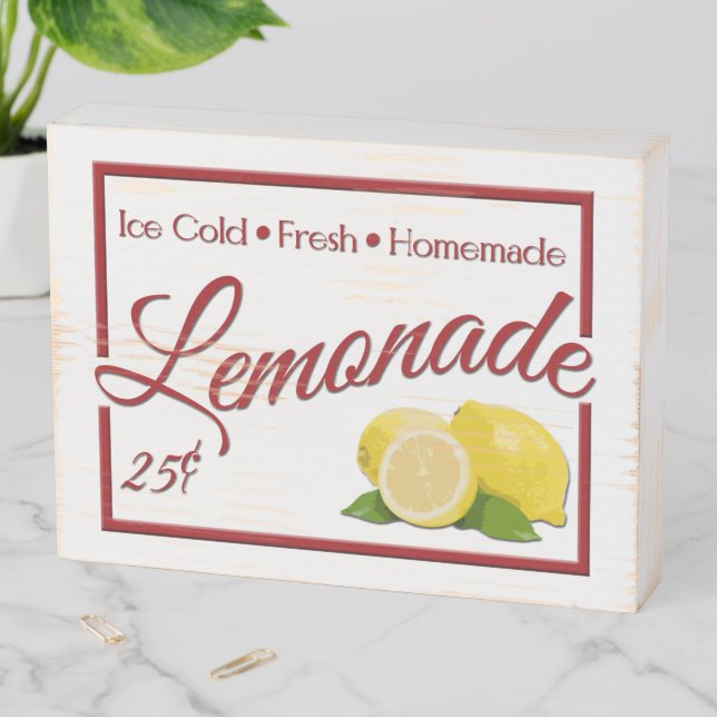 Lemonade Wooden Box Sign (In Situ Horizontal)