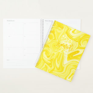 LEMONADE Yellow Annual Planner Preppy Modern Fun