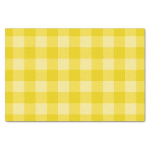 Lemonade Yellow Bright Tartan Plaid Pattern Print Tissue Paper