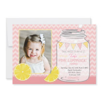 Lemonaid Stand Chevron Pendants Party Birthday Invitation