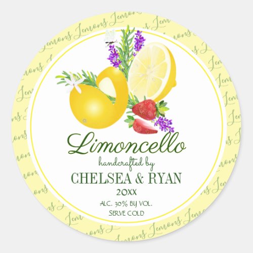 Lemoncello Lemons Classic Round Sticker
