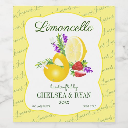 Lemoncello Lemons Wine Label