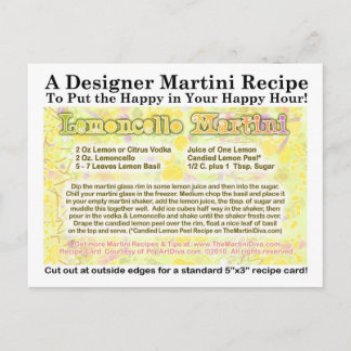 Lemoncello Martini Recipe Postcard
