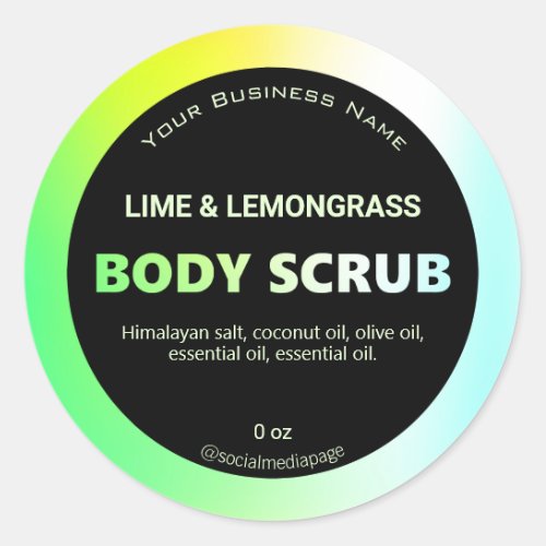 Lemongrass Body Scrub Labels
