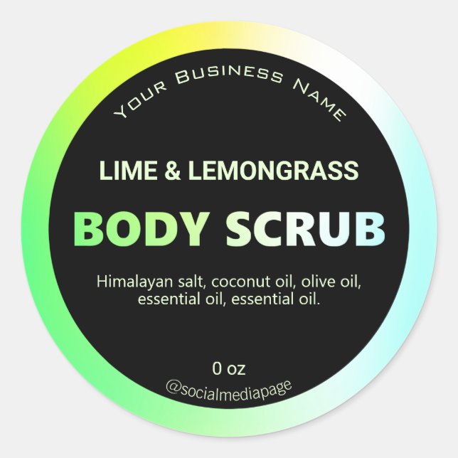Lemongrass Body Scrub Labels (Front)