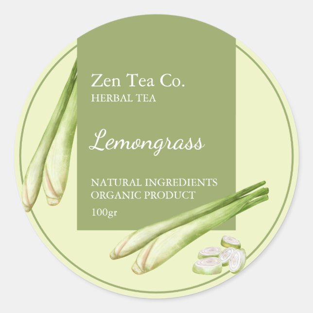 Lemongrass Herbal Tea Business Label (Front)