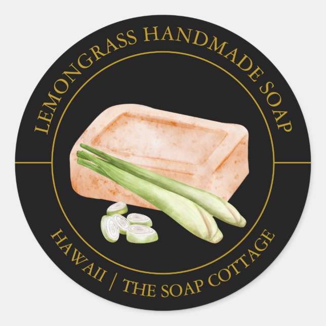 Lemongrass Soap label (Front)