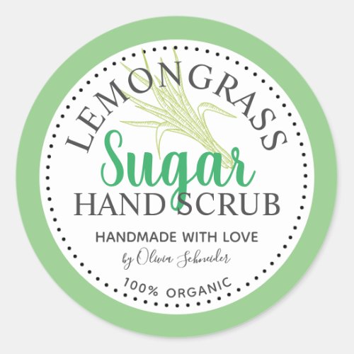 Lemongrass Sugar Scrub Custom Classic Round Sticker
