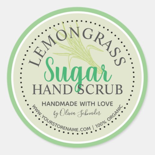 Lemongrass Sugar Scrub Custom Website Classic Round Sticker