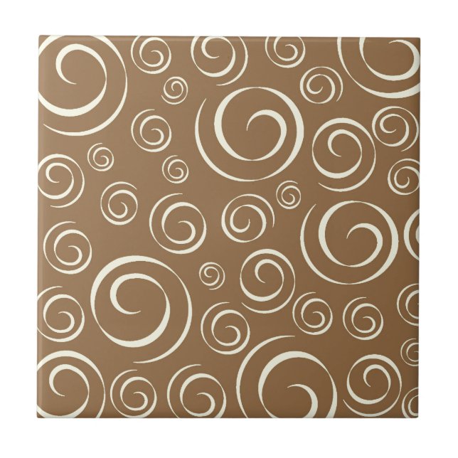 Lemongrass swirl pattern Pt81 Ceramic Tile (Front)