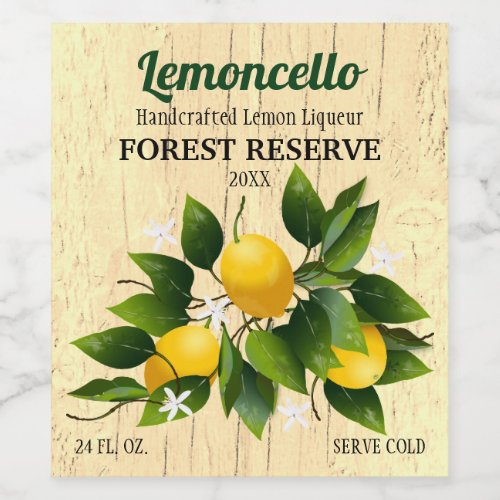 Lemononcello Lemon Fruit Wine Label