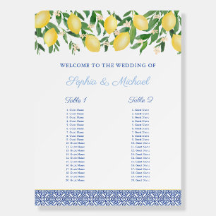 Lemons 2 Long Tables Wedding Welcome Seating Chart Foam Board