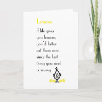 Lemons - a funny get well poem card