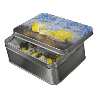 Lemons and Azulejos — Classic Blue & Yellow Still Jigsaw Puzzle