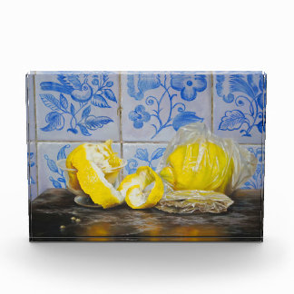 Lemons and Azulejos — Classic Blue & Yellow Still Photo Block