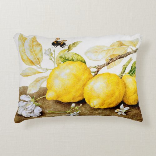 Lemons and Bee Accent Pillow