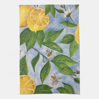 Lemons and Bees Kitchen Towel