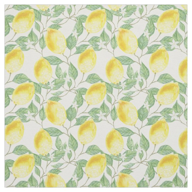 Lemons And Blossom Fabric