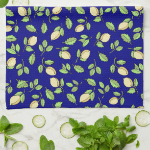Lemons and Blue Kitchen Towel