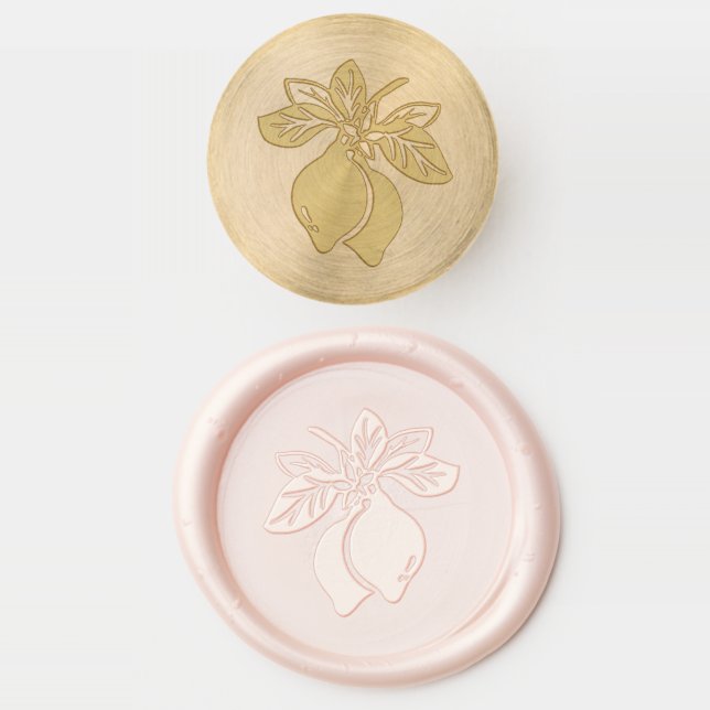 Lemons and branches wax seal stamp (Stamped)