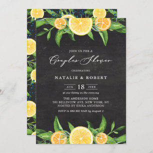 Lemons and Clementines Chalkboard Couples Shower Invitation