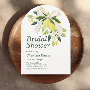 Lemons and Florals in a Bow Bridal Shower Invitation