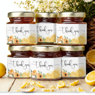 Lemons and Flowers Bridal Shower Honey Jar Favors