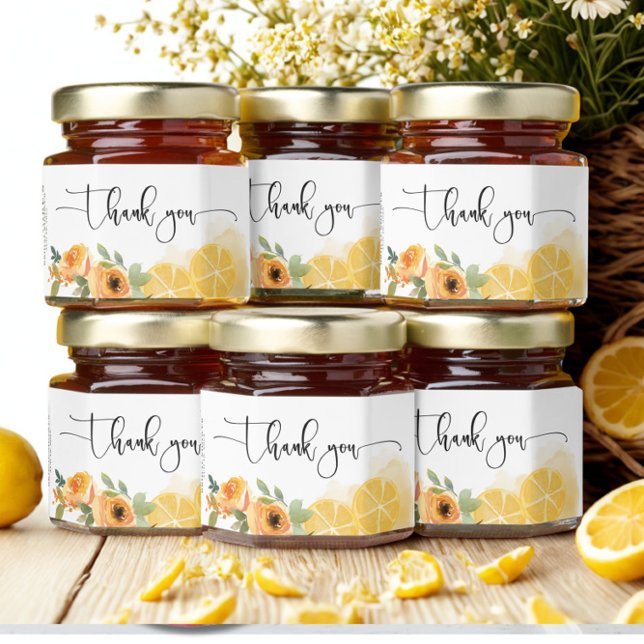 Lemons and Flowers Bridal Shower  Honey Jar Favors (Creator Uploaded)