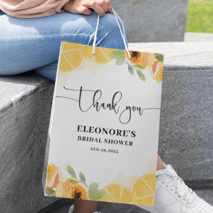 Lemons and Flowers Bridal Shower Medium Gift Bag