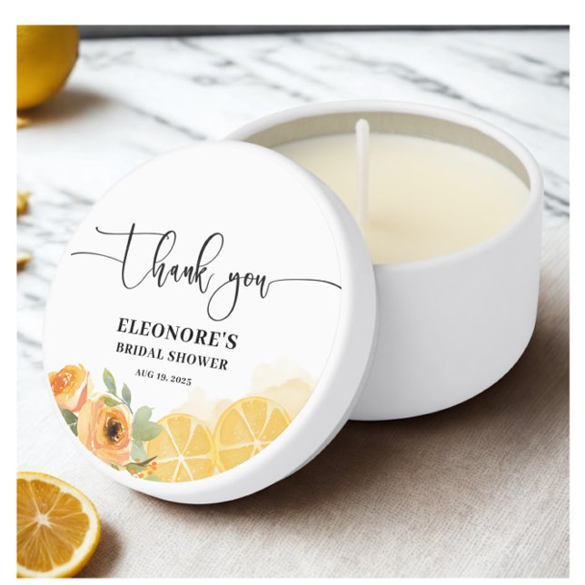 Lemons and Flowers Bridal Shower  Mini Candle Favors (Creator Uploaded)