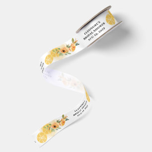 Lemons and Flowers Bridal Shower Satin Ribbon