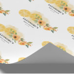 Lemons and Flowers Bridal Shower  Wrapping Paper<br><div class="desc">She found Main Squeeze Bridal Shower Wrapping Paper is created by szdesign. Design structure is based on awesome lemon slices at the borders to meet pretty common Bridal shower theme. This Bridal shower favor bag template combines two different fonts for more dynamic look. In case you need help about the...</div>