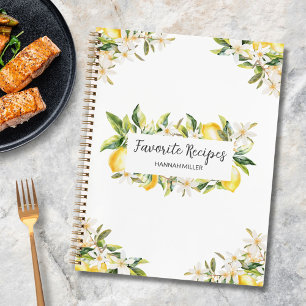 Lemons and Flowers Floral Botanical Recipe Book