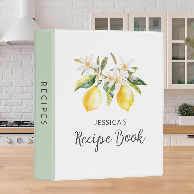 Lemons and Flowers Tree Branch Botanical Recipe Mini Binder (In situ)